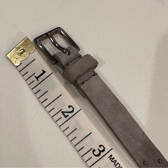 J. Crew Gray Suede Leather Sparkle Belt Womens S Studded Y2K 90s Thin Rivets - Picture 12 of 14